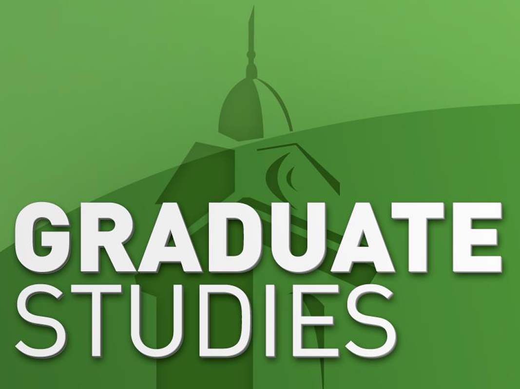 Graduate Studies in white lettering against green background.