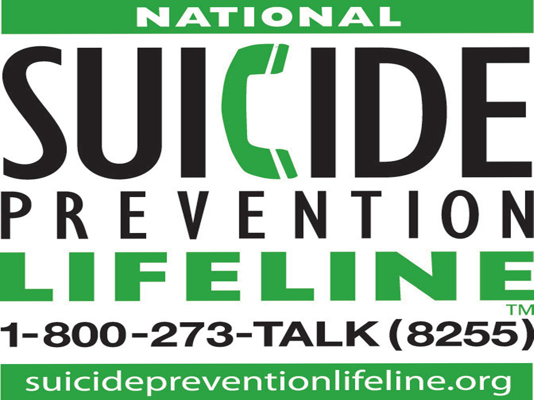 National Suiciden Prevention Lifeline words on white background.