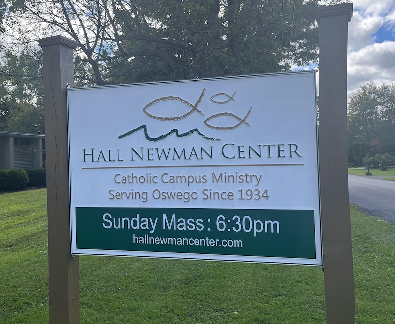 Hall Newman Center Sign